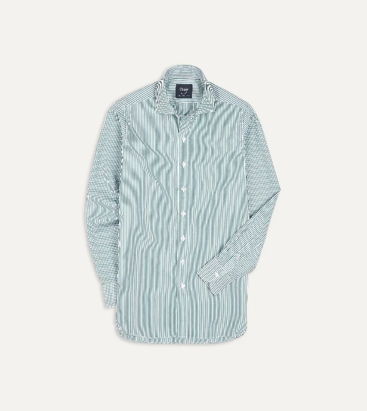 Shop the latest styles in men’s fashion – don’t miss out on these deals! Green and White Bengal Stripe Spread Collar Cotton Poplin Shirt Shop the latest styles in men’s fashion – don’t miss out on these deals! Green and White Bengal Stripe Spread Collar Cotton Poplin Shirt