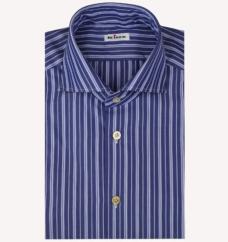 Huge deals on men’s clothing – Limited-time only! Kiton Stripe Sport Shirt in Blue Huge deals on men’s clothing – Limited-time only! Kiton Stripe Sport Shirt in Blue
