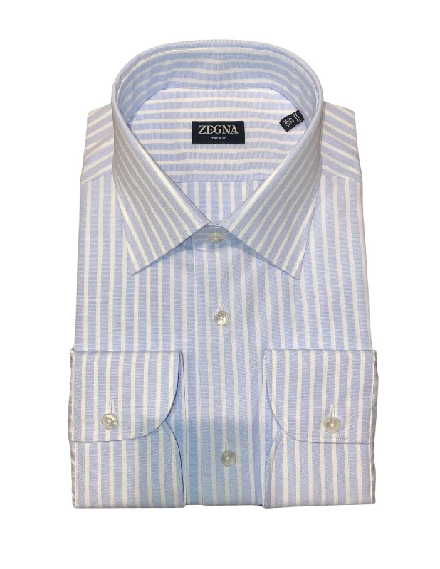 Shop stylish, comfortable men’s clothing at discounted prices. Light Blue Bengal Stripe Dress Shirt Shop stylish, comfortable men’s clothing at discounted prices. Light Blue Bengal Stripe Dress Shirt