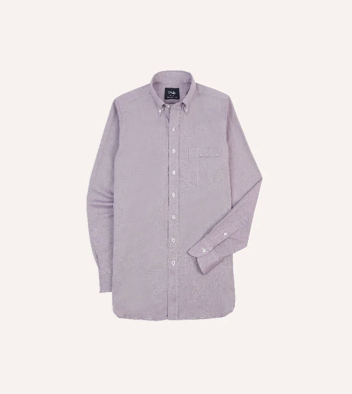 Limited-time offer!  Lilac Pinpoint Oxford Cotton Cloth Button-Down Shirt