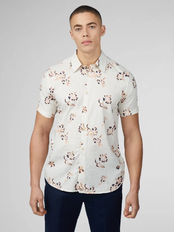 Limited-time sale: Save on all your favorite clothing items. Signature Linear Floral Print Shirt - Ivory Limited-time sale: Save on all your favorite clothing items. Signature Linear Floral Print Shirt - Ivory