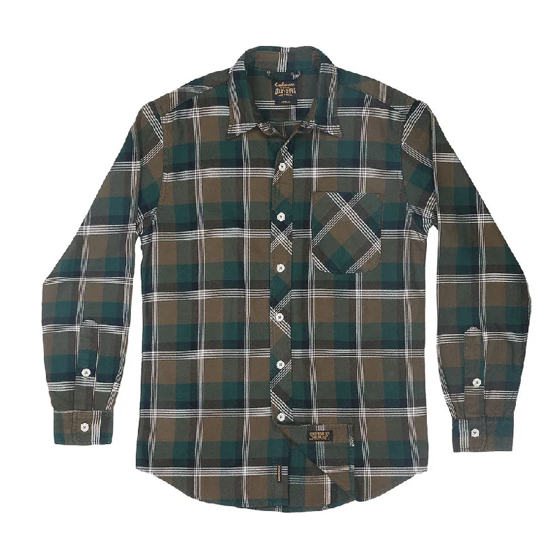 Limited-time offer – Shop top-rated clothing with massive discounts!  Long Sleeve 1 Pocket Shirt / Japanese Flannel - Green/Black
