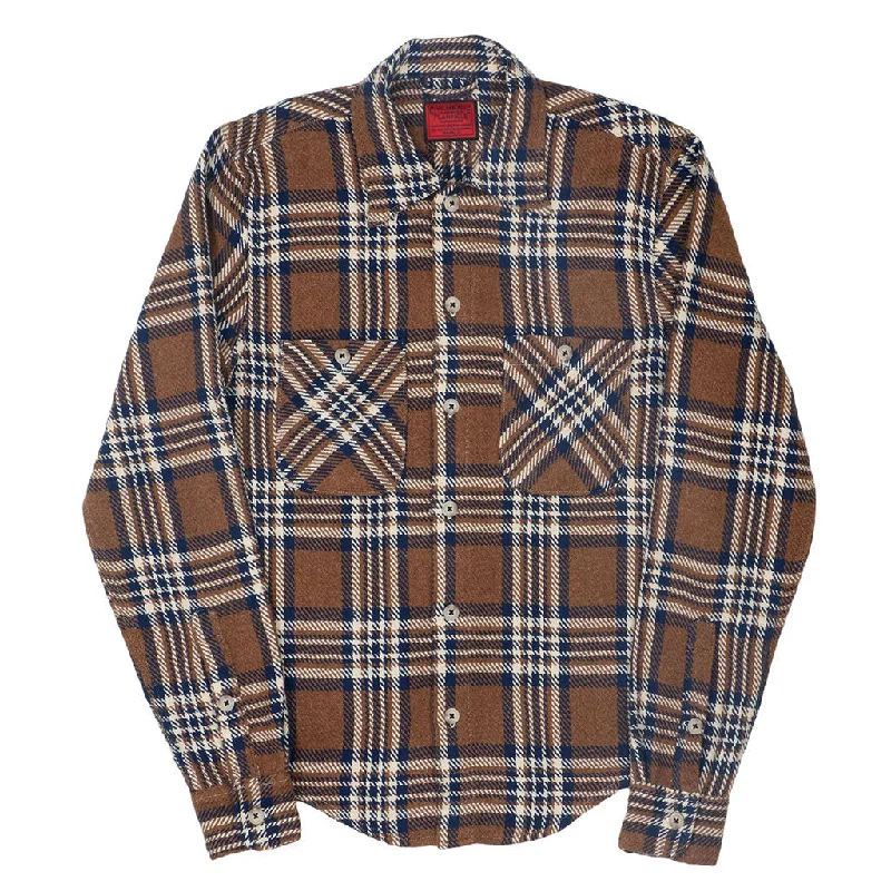 Flash sale: Save big on men's clothing this weekend! Long Sleeve 2 Pocket Shirt / JAPANESE COTTON Flannel - Brown/Blue/White Flash sale: Save big on men's clothing this weekend! Long Sleeve 2 Pocket Shirt / JAPANESE COTTON Flannel - Brown/Blue/White
