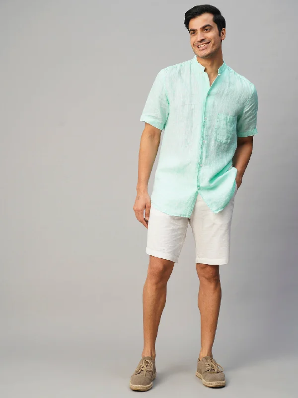– Shop trendy clothing now.  Men's Mint 100% Linen Regular Fit Shirt