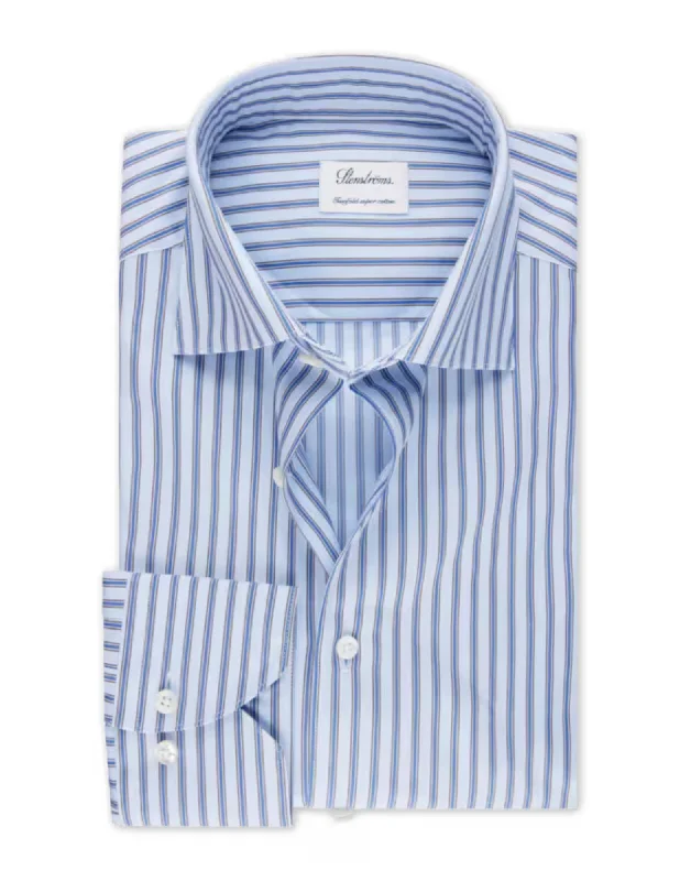 Get ready for the season with exclusive savings on trendy clothes. Multi Striped Blues Shirt | Slimline Get ready for the season with exclusive savings on trendy clothes. Multi Striped Blues Shirt | Slimline