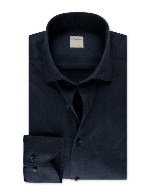 New season, new deals – shop men's clothing now!  Navy Flannel Shirt | Fitted