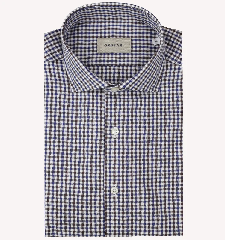 Get ready for your next season with amazing savings on all clothing.  Ordean Check Sport Shirt Brown White Navy