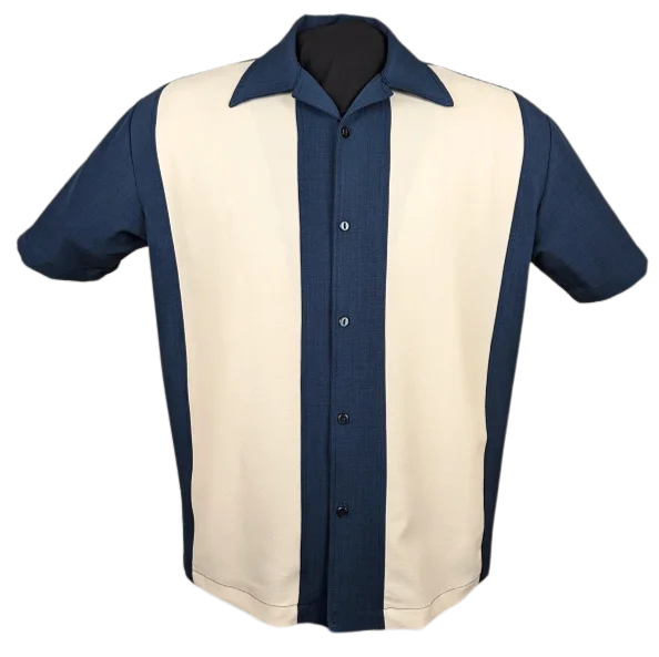 Big discounts – don’t miss out! PopCheck Wide Double Panel Button Up in Denim/Cream Bowling Shirt Big discounts – don’t miss out! PopCheck Wide Double Panel Button Up in Denim/Cream Bowling Shirt
