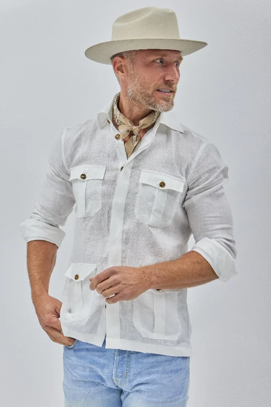 Shop the latest men's clothing trends at a fraction of the price. Positano Work Shirt in White Linen Shop the latest men's clothing trends at a fraction of the price. Positano Work Shirt in White Linen
