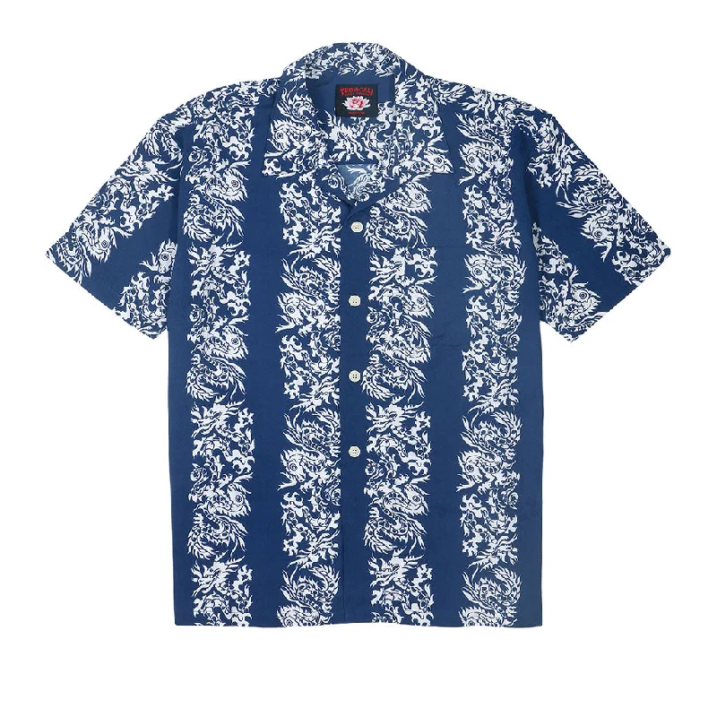 Upgrade your wardrobe with stylish clothing at discounted prices. TROPICALI Short Sleeve 1-Pocket Flat Collar Hawaiian Shirt - Blue Dragon Upgrade your wardrobe with stylish clothing at discounted prices. TROPICALI Short Sleeve 1-Pocket Flat Collar Hawaiian Shirt - Blue Dragon