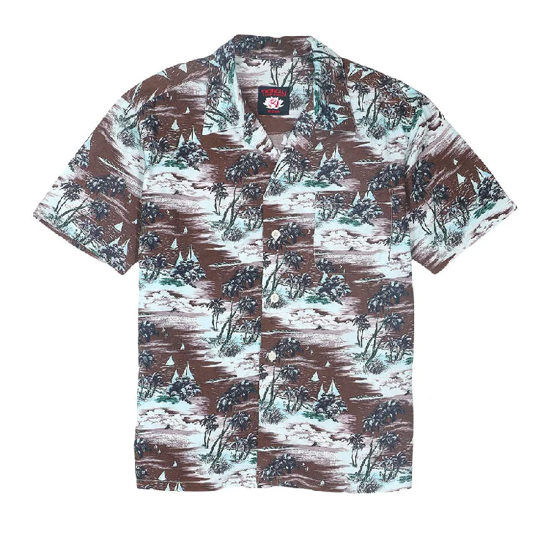 Check out the best prices on men's fashion basics – limited time offer. TROPICALI Short Sleeve 1-Pocket Flat Collar Hawaiian Shirt - Brown Boats Check out the best prices on men's fashion basics – limited time offer. TROPICALI Short Sleeve 1-Pocket Flat Collar Hawaiian Shirt - Brown Boats