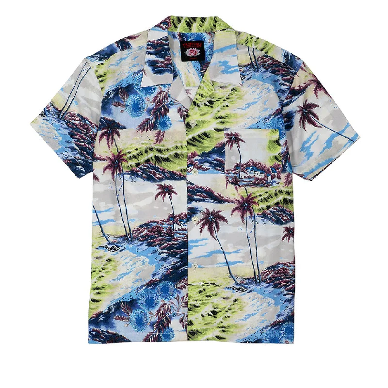 Shop now for fresh styles at discounted prices. TROPICALI Short Sleeve 1-Pocket Flat Collar Hawaiian Shirt - Blue Coast Shop now for fresh styles at discounted prices. TROPICALI Short Sleeve 1-Pocket Flat Collar Hawaiian Shirt - Blue Coast