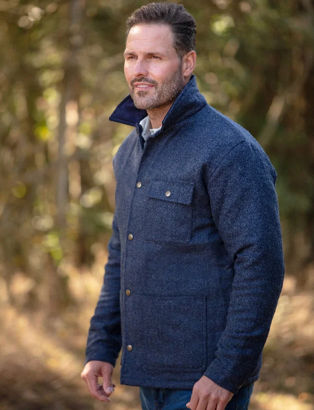 Flash deals on men’s  clothing – Grab yours today!  Unisex Wool Overshirt - NAVY
