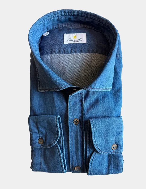 Shop the latest men's clothing trends at a fraction of the price. Washed Cotton Denim Sportshirt Shop the latest men's clothing trends at a fraction of the price. Washed Cotton Denim Sportshirt