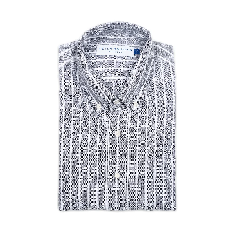 Upgrade your wardrobe with stylish clothing at discounted prices. Weekend Oxford Slim Fit - Grey Stripe Upgrade your wardrobe with stylish clothing at discounted prices. Weekend Oxford Slim Fit - Grey Stripe