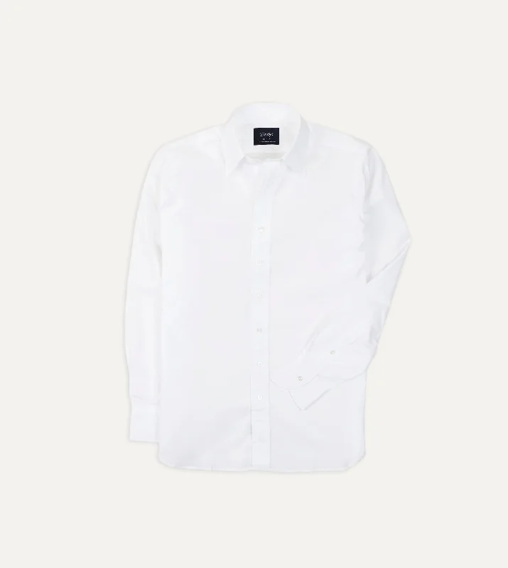 Flash sale on trendy clothing – Limited time offers available online. White Cotton Poplin Long Point Collar Shirt Flash sale on trendy clothing – Limited time offers available online. White Cotton Poplin Long Point Collar Shirt