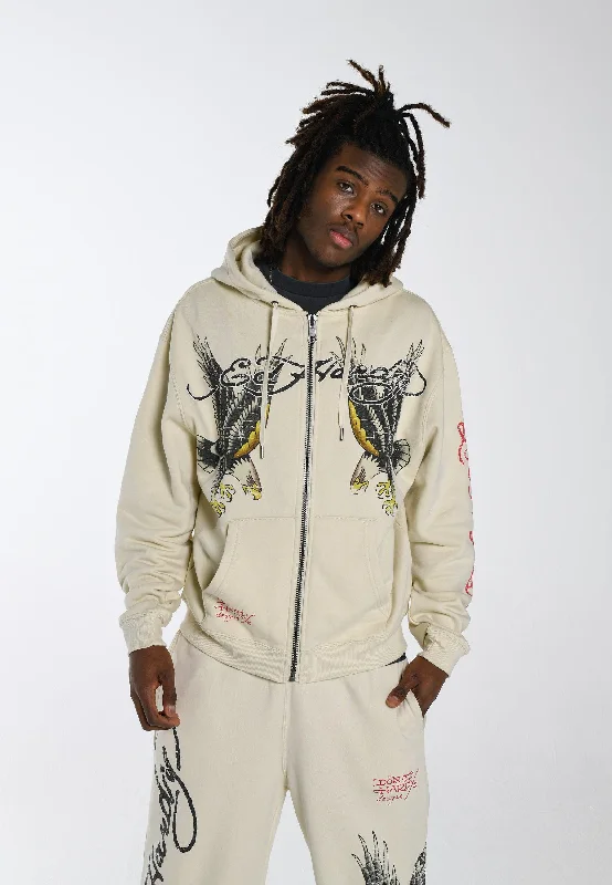 Flash sale alert! Shop fashion-forward clothing at discounted prices. Mens Golden-Eagle Graphic Zip Hoodie - White Flash sale alert! Shop fashion-forward clothing at discounted prices. Mens Golden-Eagle Graphic Zip Hoodie - White