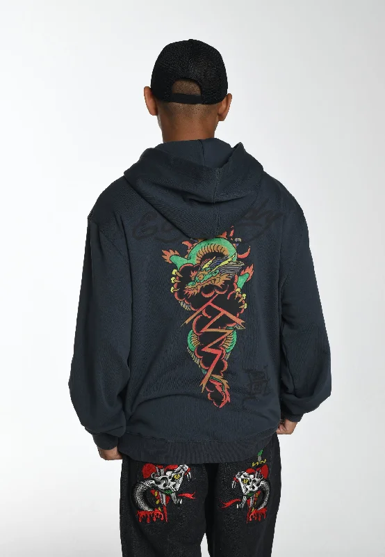 Shop affordable clothing for every season – Big savings this weekend only! Mens Drag-Snake Graphic Zip Thru Hoodie - Charcoal Shop affordable clothing for every season – Big savings this weekend only! Mens Drag-Snake Graphic Zip Thru Hoodie - Charcoal