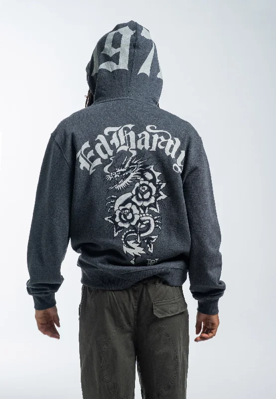 Fresh clothing styles are here – Shop now for exclusive discounts! Mens Dragon Rose Zip Through Hoodie - Charcoal Marl Fresh clothing styles are here – Shop now for exclusive discounts! Mens Dragon Rose Zip Through Hoodie - Charcoal Marl