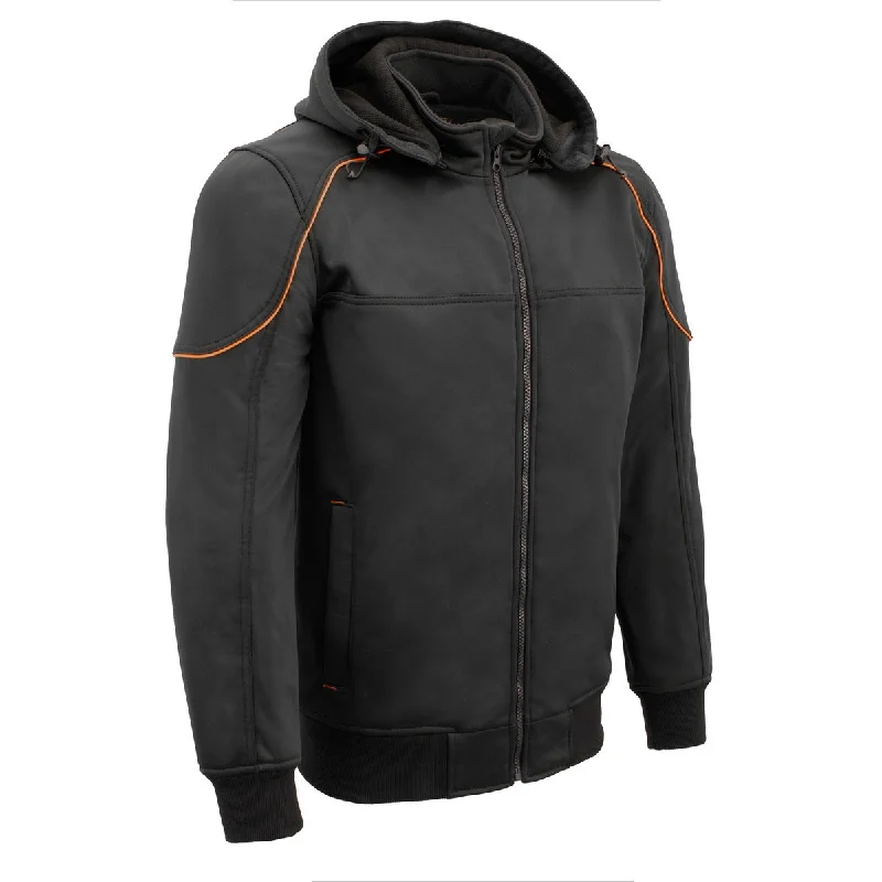 Exclusive discounts on men's fashion – shop today! Milwaukee Leather MPM1764 Men's Black Soft Shell Armored Motorcycle Racing Style Jacket with Detachable Hood Exclusive discounts on men's fashion – shop today! Milwaukee Leather MPM1764 Men's Black Soft Shell Armored Motorcycle Racing Style Jacket with Detachable Hood