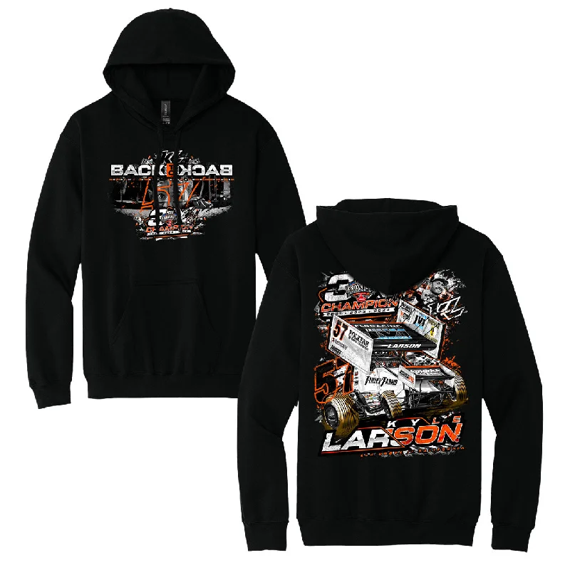 Buy more, save more –  3X Knoxville Nationals Champion Design- Adult Black Hooded Sweatshirt