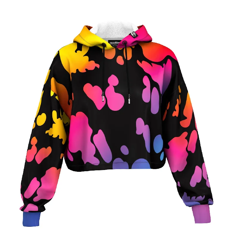 Exclusive discounts on all types of clothing – Shop now!  Rainbow Cow Cropped Hoodie