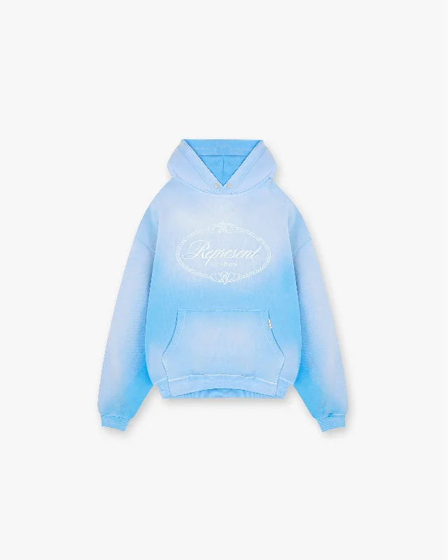 Shop the latest trends in men's clothing at unbeatable prices. Represent X Harrods Crest Hoodie - Cloud Blue Shop the latest trends in men's clothing at unbeatable prices. Represent X Harrods Crest Hoodie - Cloud Blue